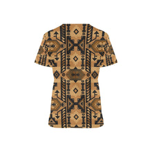 Load image into Gallery viewer, Chiefs Mountain Tan All Over Print Scrub Top Scrub Top e-joyer 
