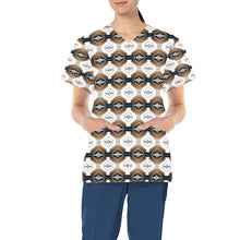 Load image into Gallery viewer, Cofitichequi White All Over Print Scrub Top Scrub Top e-joyer 
