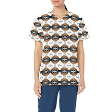 Load image into Gallery viewer, Cofitichequi White All Over Print Scrub Top Scrub Top e-joyer 
