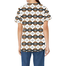 Load image into Gallery viewer, Cofitichequi White All Over Print Scrub Top Scrub Top e-joyer 
