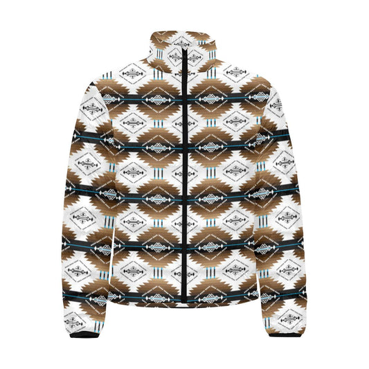 Cofitichequi White Men's Stand Collar Padded Jacket (Model H41) Men's Stand Collar Padded Jacket (H41) e-joyer 