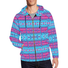 Load image into Gallery viewer, Cool Frost All Over Print Full Zip Hoodie for Men (Model H14) hoodie e-joyer 
