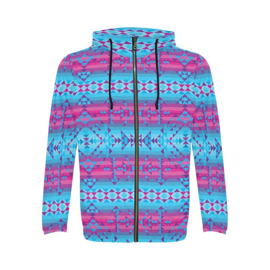 Cool Frost All Over Print Full Zip Hoodie for Men (Model H14) hoodie e-joyer 
