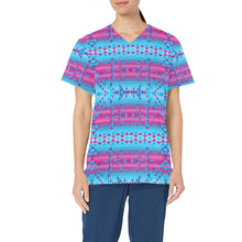 Load image into Gallery viewer, Cool Frost All Over Print Scrub Top Scrub Top e-joyer 
