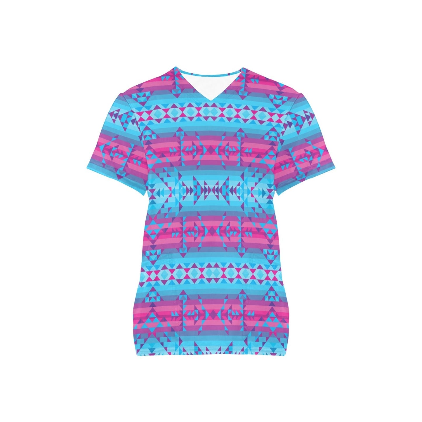 Cool Frost All Over Print Scrub Top Scrub Top e-joyer 