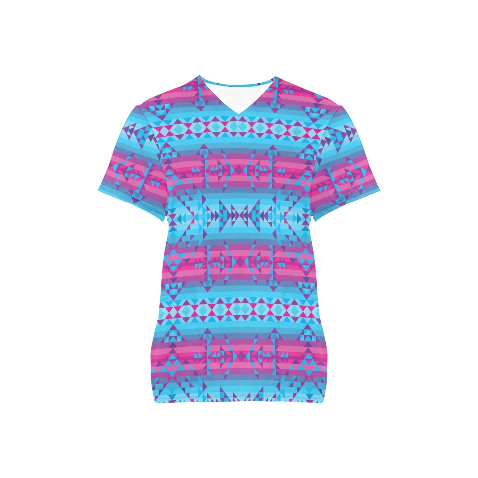 Cool Frost All Over Print Scrub Top Scrub Top e-joyer 