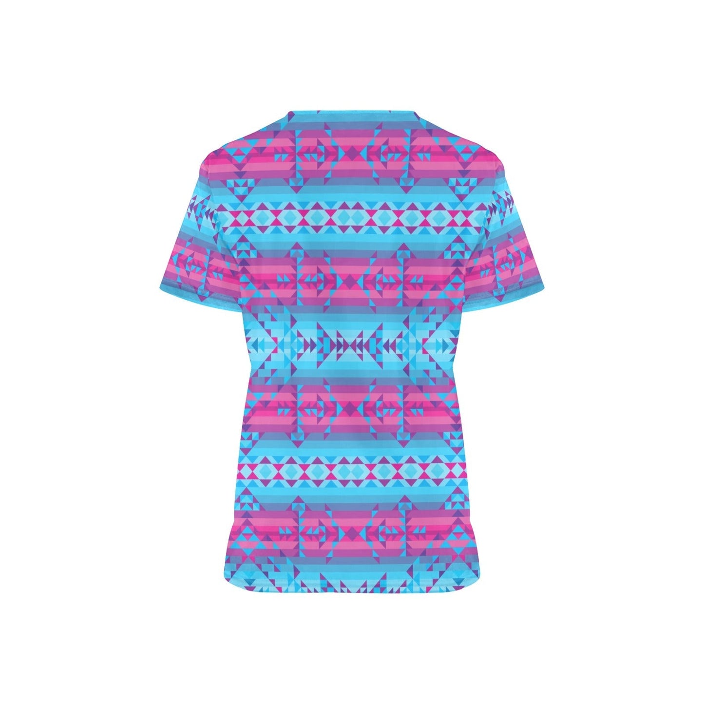 Cool Frost All Over Print Scrub Top Scrub Top e-joyer 