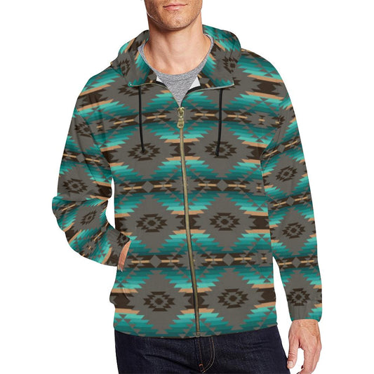 Cree Confederacy All Over Print Full Zip Hoodie for Men (Model H14) All Over Print Full Zip Hoodie for Men (H14) e-joyer 