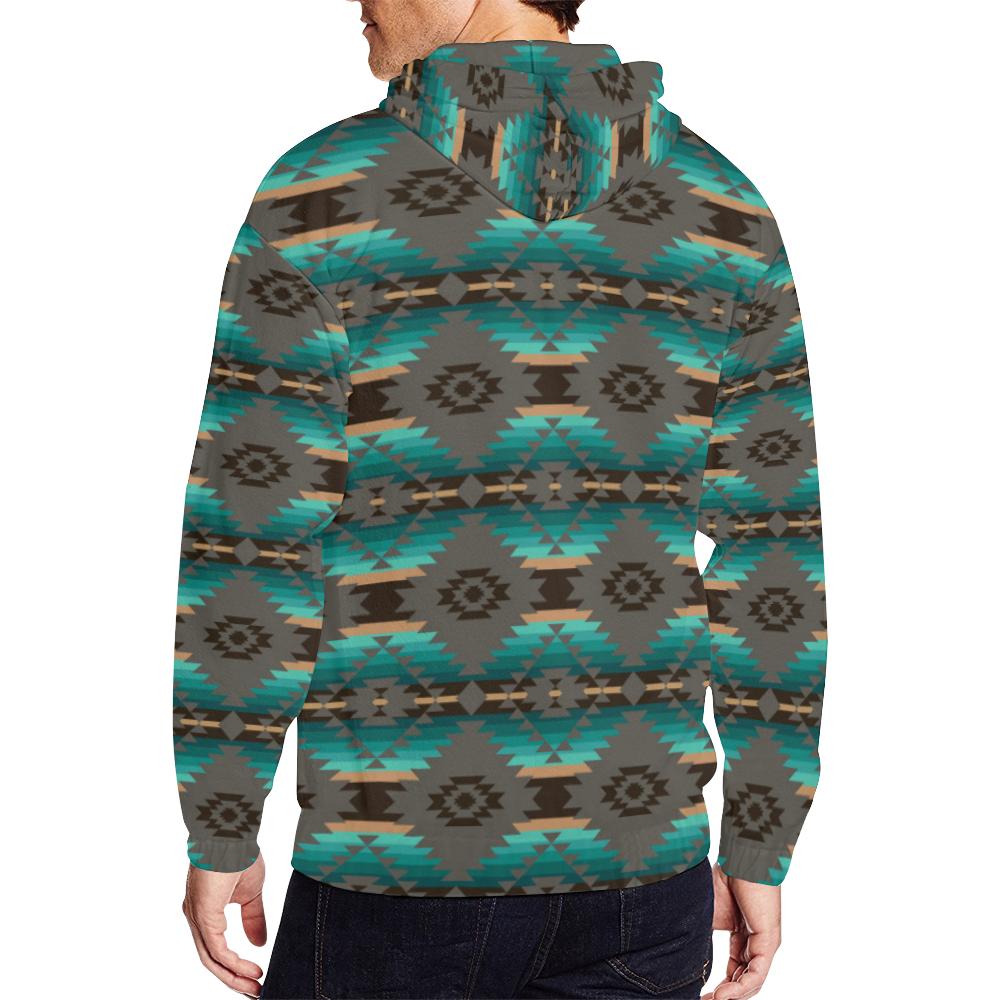 Cree Confederacy All Over Print Full Zip Hoodie for Men (Model H14) All Over Print Full Zip Hoodie for Men (H14) e-joyer 