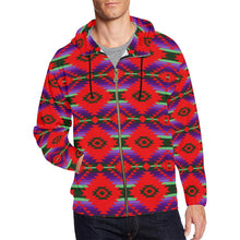 Load image into Gallery viewer, Cree Confederacy Chicken Dance All Over Print Full Zip Hoodie for Men (Model H14) All Over Print Full Zip Hoodie for Men (H14) e-joyer 
