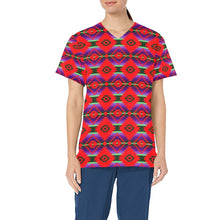 Load image into Gallery viewer, Cree Confederacy Chicken Dance All Over Print Scrub Top Scrub Top e-joyer 
