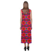 Load image into Gallery viewer, Cree Confederacy Chicken Dance Phaedra Sleeveless Open Fork Long Dress (Model D08) Phaedra Sleeveless Open Fork Long Dress (D08) e-joyer 
