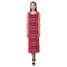 Load image into Gallery viewer, Cree Confederacy Chicken Dance Phaedra Sleeveless Open Fork Long Dress (Model D08) Phaedra Sleeveless Open Fork Long Dress (D08) e-joyer 
