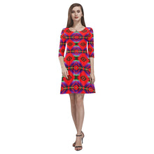 Load image into Gallery viewer, Cree Confederacy Chicken Dance Tethys Half-Sleeve Skater Dress(Model D20) Tethys Half-Sleeve Skater Dress (D20) e-joyer 
