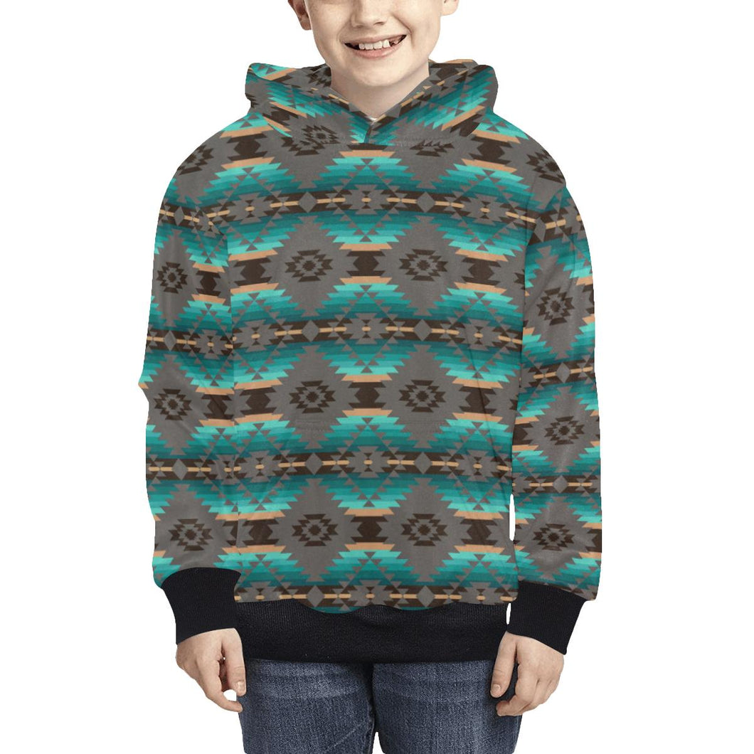 Cree Confederacy Kids' All Over Print Hoodie (Model H38) Kids' AOP Hoodie (H38) e-joyer 