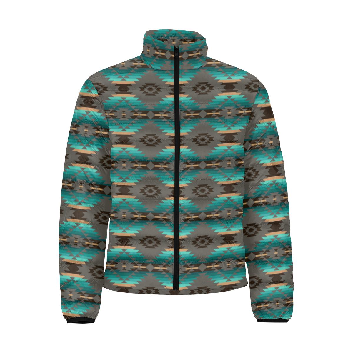 Cree Confederacy Men's Stand Collar Padded Jacket (Model H41) Men's Stand Collar Padded Jacket (H41) e-joyer 