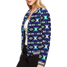 Load image into Gallery viewer, Cree Confederacy Midnight All Over Print Bomber Jacket for Women (Model H21) All Over Print Bomber Jacket for Women (H21) e-joyer 
