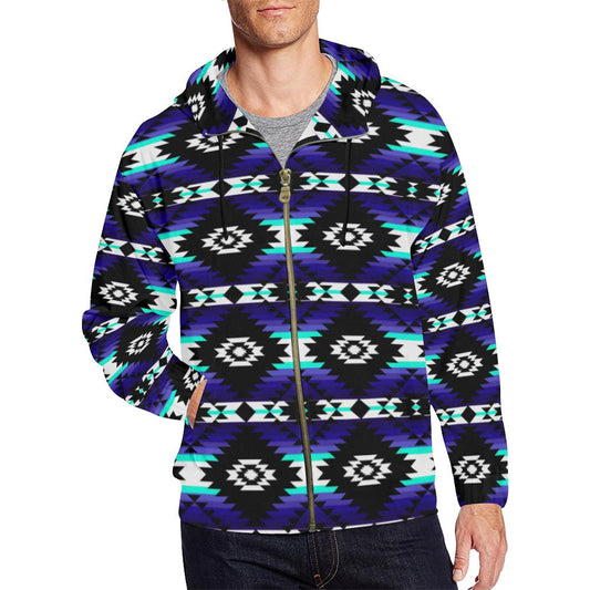 Cree Confederacy Midnight All Over Print Full Zip Hoodie for Men (Model H14) All Over Print Full Zip Hoodie for Men (H14) e-joyer 