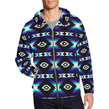 Load image into Gallery viewer, Cree Confederacy Midnight All Over Print Full Zip Hoodie for Men (Model H14) All Over Print Full Zip Hoodie for Men (H14) e-joyer 
