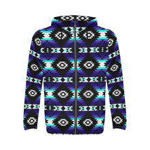 Load image into Gallery viewer, Cree Confederacy Midnight All Over Print Full Zip Hoodie for Men (Model H14) All Over Print Full Zip Hoodie for Men (H14) e-joyer 
