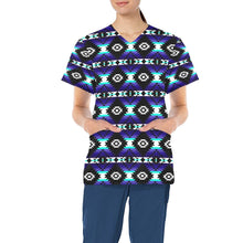 Load image into Gallery viewer, Cree Confederacy Midnight All Over Print Scrub Top Scrub Top e-joyer 
