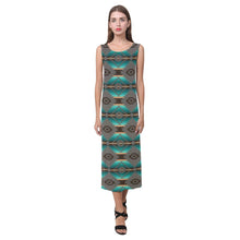 Load image into Gallery viewer, Cree Confederacy Phaedra Sleeveless Open Fork Long Dress (Model D08) Phaedra Sleeveless Open Fork Long Dress (D08) e-joyer 
