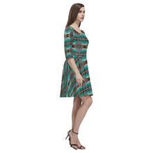 Load image into Gallery viewer, Cree Confederacy Tethys Half-Sleeve Skater Dress(Model D20) Tethys Half-Sleeve Skater Dress (D20) e-joyer 
