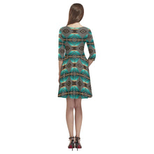 Load image into Gallery viewer, Cree Confederacy Tethys Half-Sleeve Skater Dress(Model D20) Tethys Half-Sleeve Skater Dress (D20) e-joyer 
