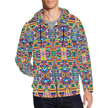 Load image into Gallery viewer, Crow Captive All Over Print Full Zip Hoodie for Men (Model H14) All Over Print Full Zip Hoodie for Men (H14) e-joyer 
