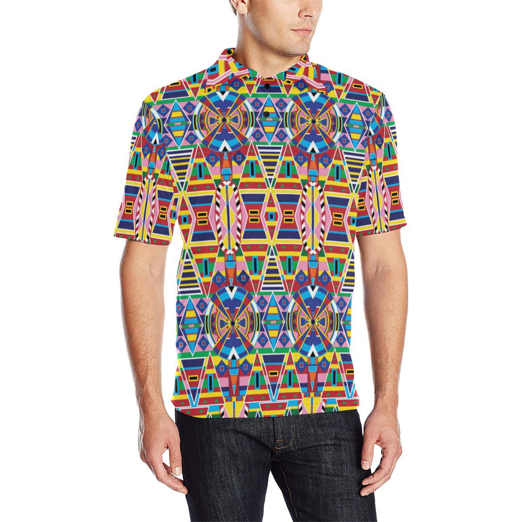 Crow Captive Men's All Over Print Polo Shirt (Model T55) Men's Polo Shirt (Model T55) e-joyer 