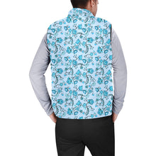 Load image into Gallery viewer, Blue Floral Amour Men&#39;s Padded Vest Jacket
