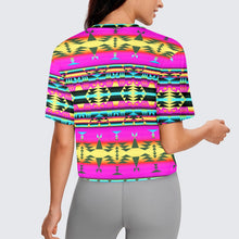 Load image into Gallery viewer, Between the Sunset Mountains Crop Top
