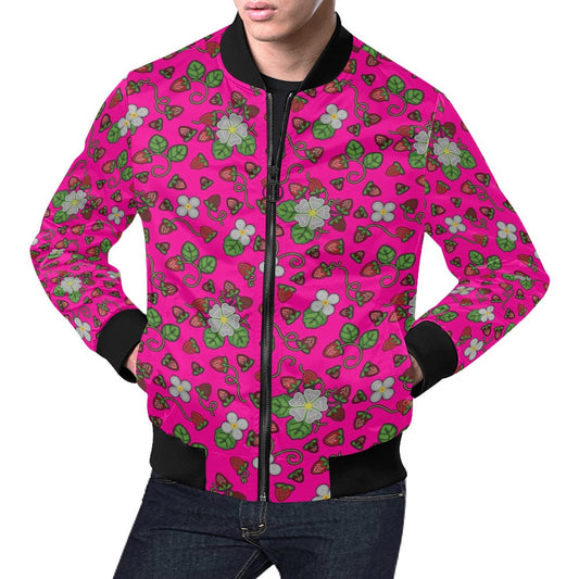 Strawberry Dreams Blush Bomber Jacket for Men