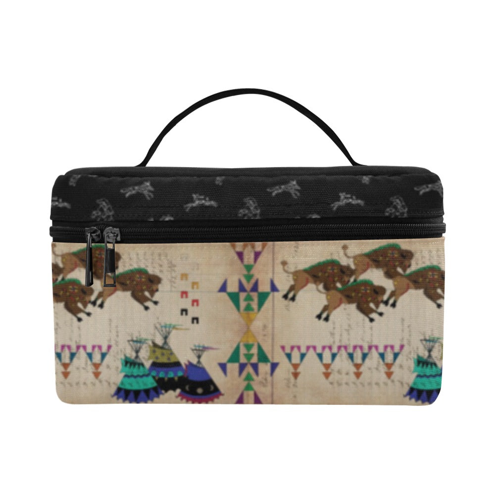 Buffalos Running Black Sky Cosmetic Bag