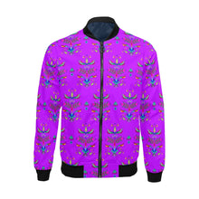 Load image into Gallery viewer, Dakota Damask Purple Bomber Jacket for Men
