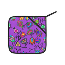 Load image into Gallery viewer, Indigenous Paisley Dark Orchid Oven Mitt &amp; Pot Holder
