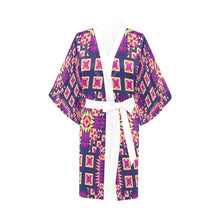 Load image into Gallery viewer, Kaleidoscope Bleu Kimono Robe
