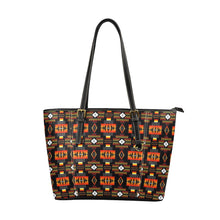 Load image into Gallery viewer, Seven Tribes Black Leather Tote Bag
