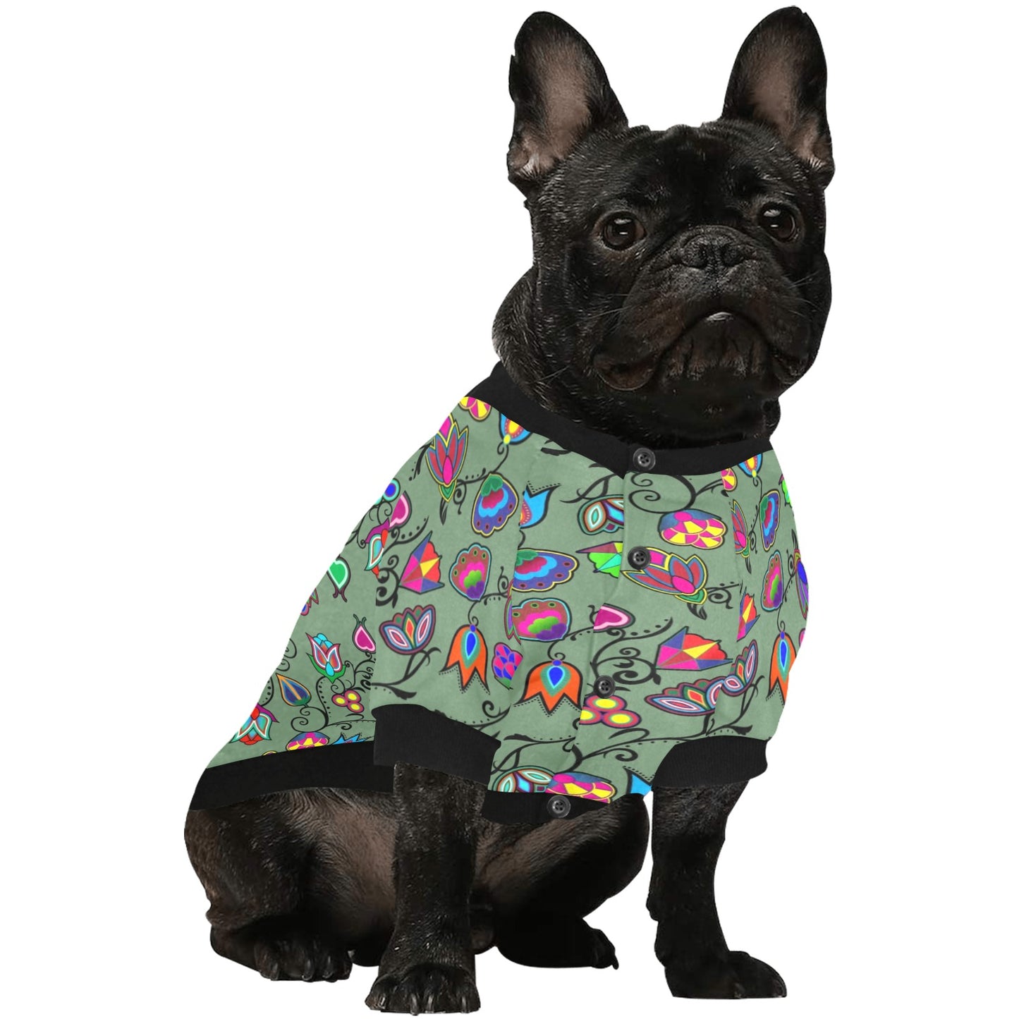 Indigenous Paisley Dark Sea Pet Dog Round Neck Shirt