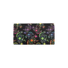 Load image into Gallery viewer, Neon Floral Bears Women&#39;s Trifold Wallet
