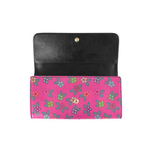 Load image into Gallery viewer, Berry Flowers Women&#39;s Trifold Wallet
