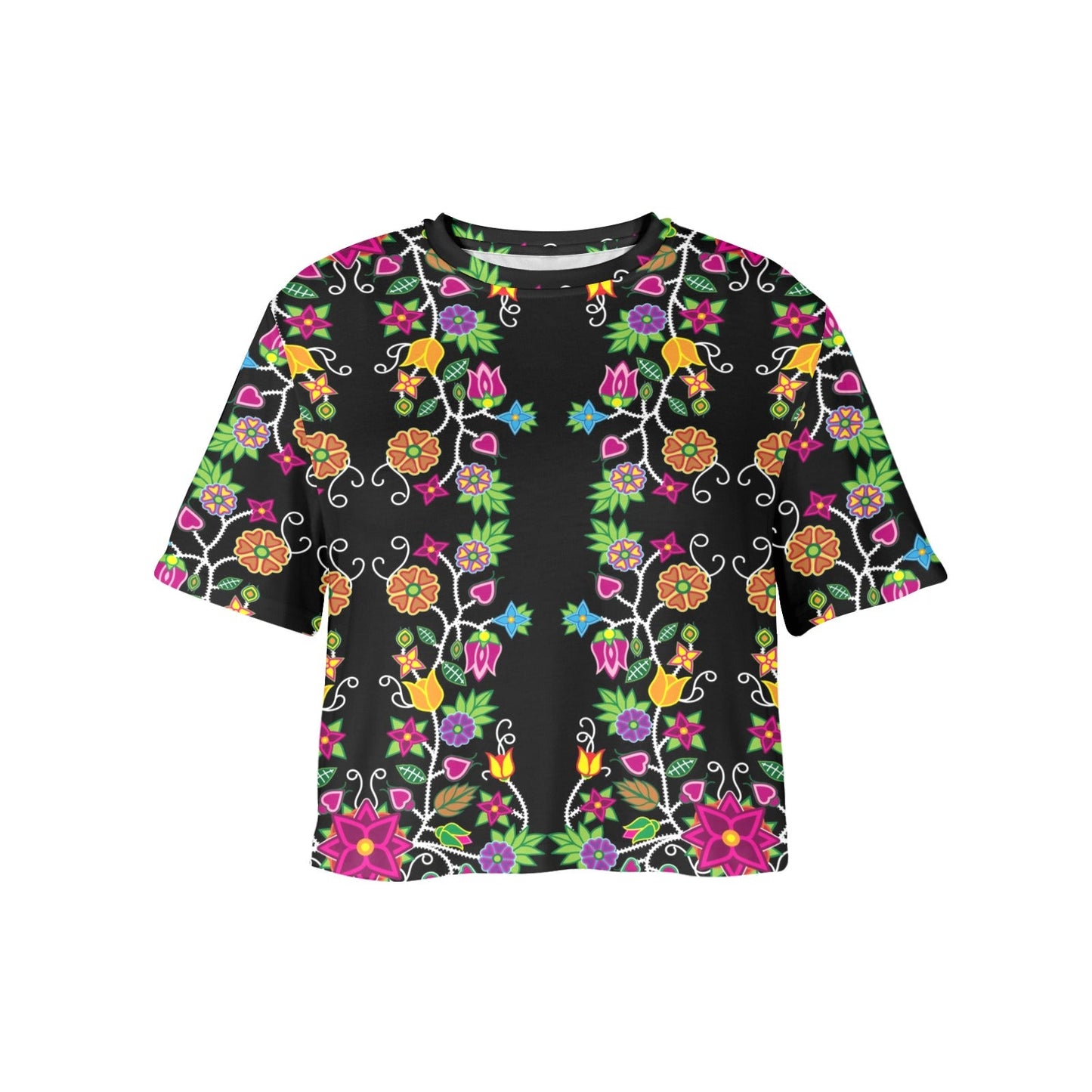Floral Beadwork Crop Top