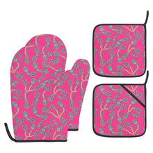 Load image into Gallery viewer, Beaded Lemonade Oven Mitt &amp; Pot Holder
