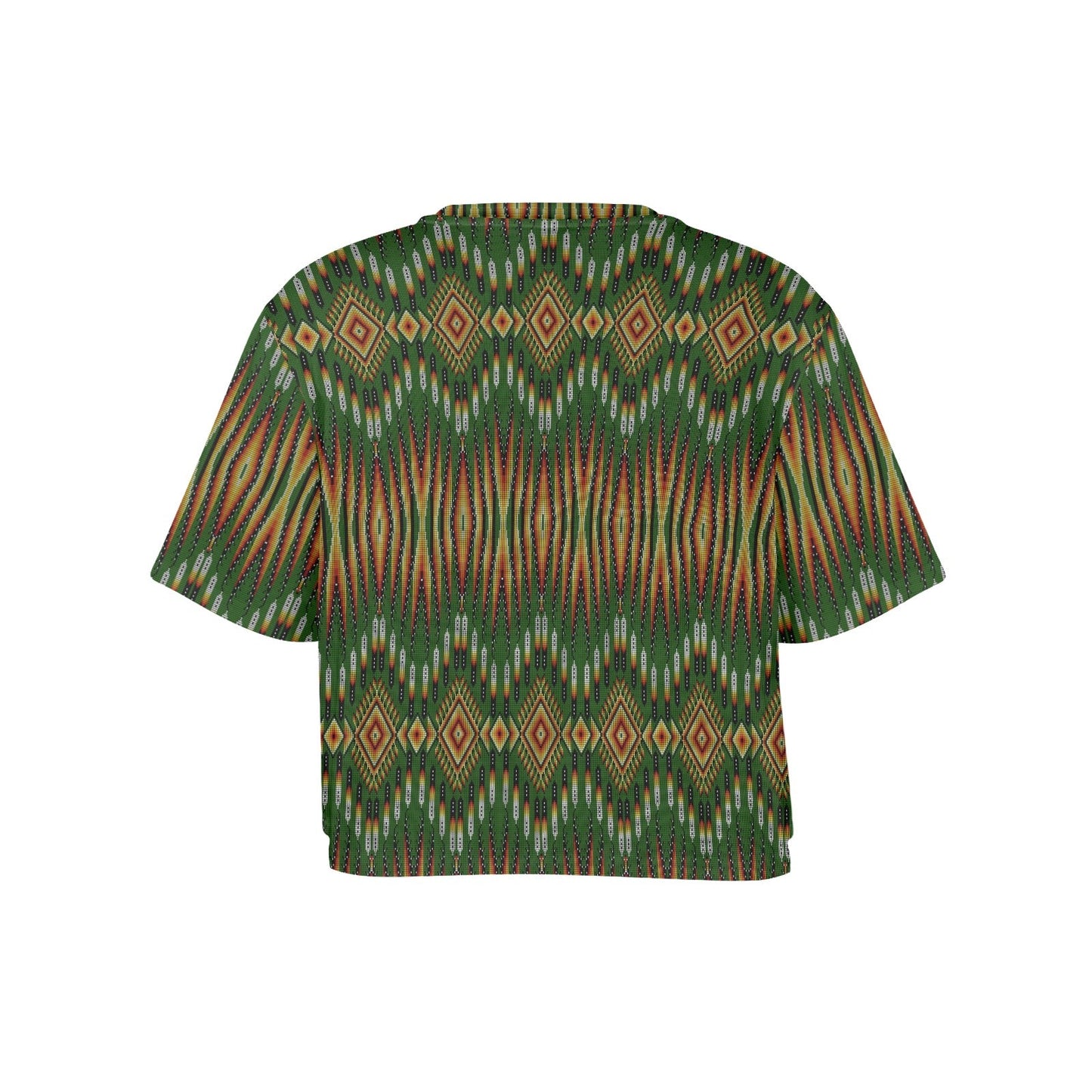 Fire Feather Green Crop Top
