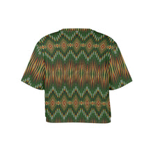 Load image into Gallery viewer, Fire Feather Green Crop Top
