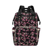 Load image into Gallery viewer, Floral Green Black Multi-Function Diaper Backpack/Diaper Bag
