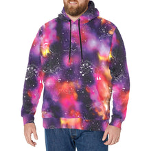 Load image into Gallery viewer, Animal Ancestors 9 Cosmic Swirl Purple and Red Men&#39;s Long Sleeve Fleece Hoodie
