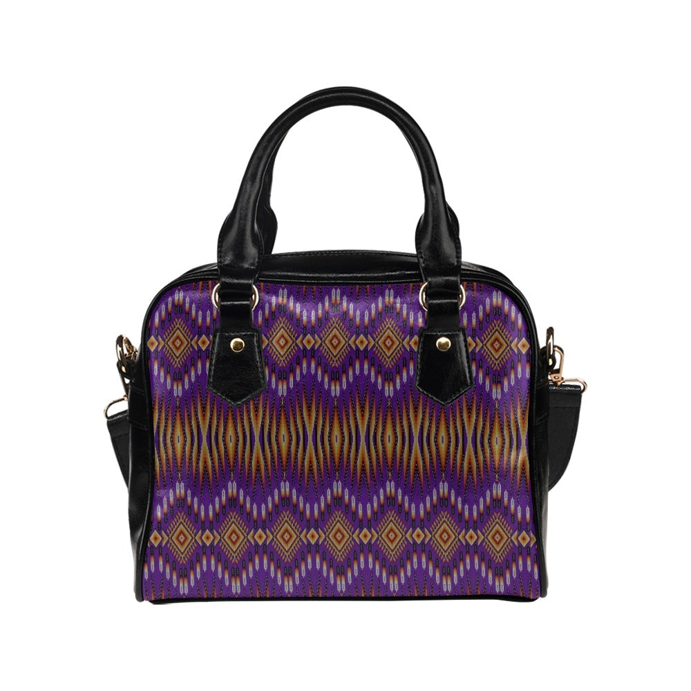 Fire Feather Purple Shoulder Handbag