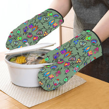 Load image into Gallery viewer, Indigenous Paisley Dark Sea Oven Mitt &amp; Pot Holder
