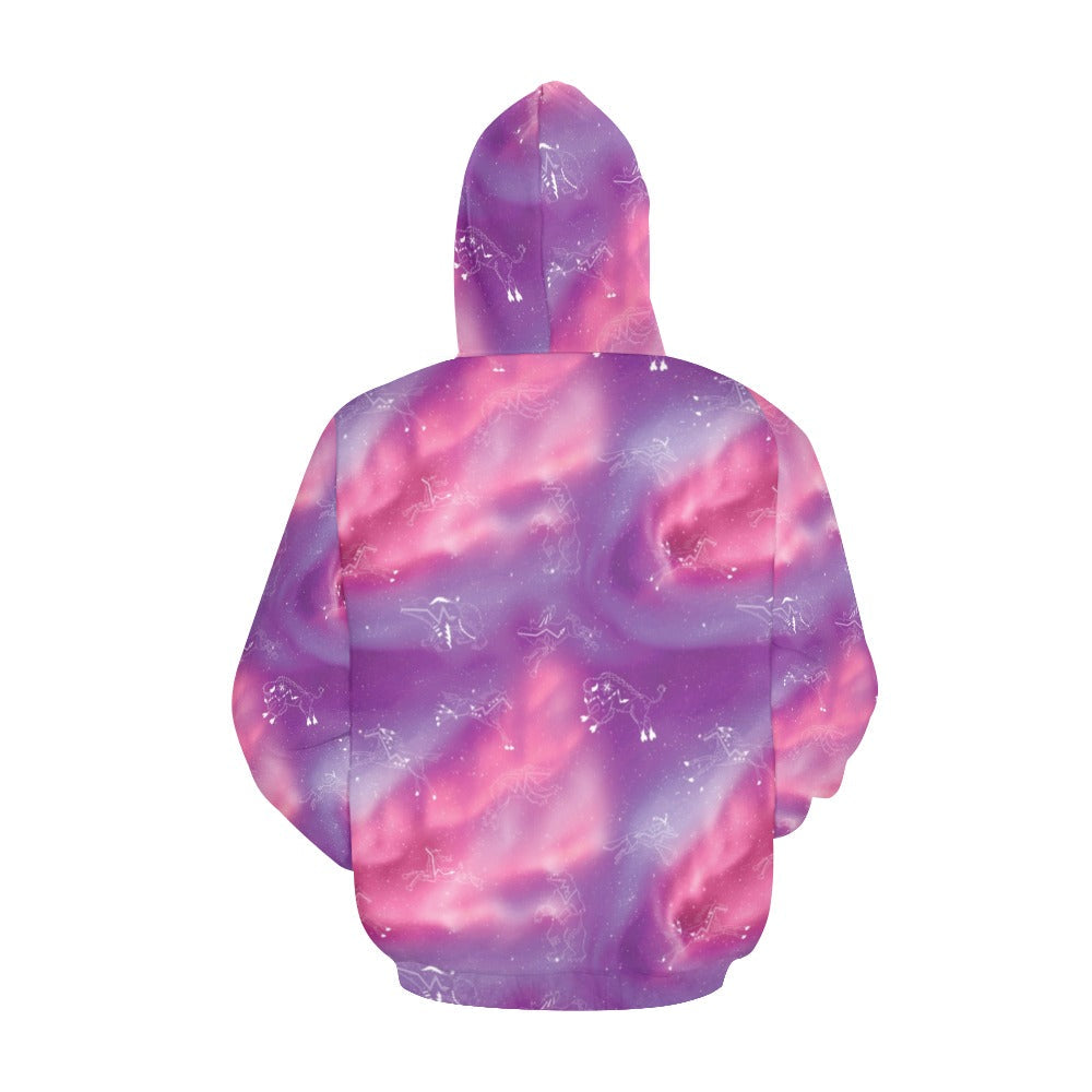 Animal Ancestors 7 Aurora Gases Pink and Purple Hoodie for Women